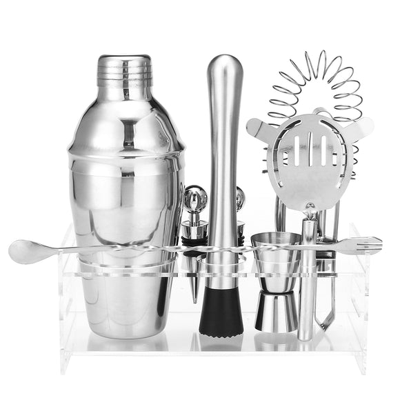 10Pcs 350/550ML Stainless Steel Cocktail Shaker Set Kit Wine Drinking Mixer Bar