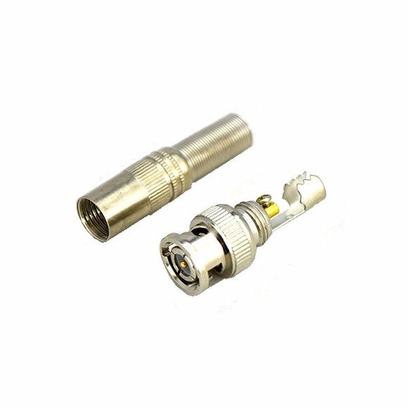 BNC Male Connector for RG-59 Coaxial Cable Brass End Crimp Cable Screwing CCTV Camera No Welding