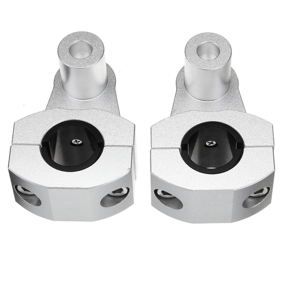 Pair 7/8inch 22mm-28mm Silver Motorcycle Handlebar Clamp Aluminum Mount Bracket