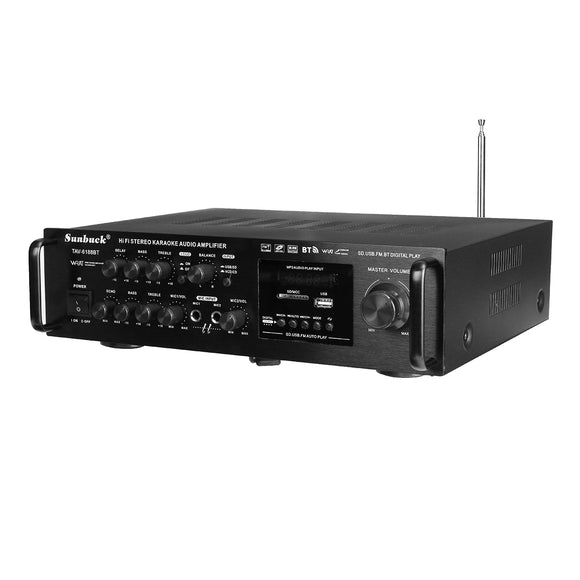 Sunbuck TAV-6188BT 2000W 4ohm Setero bluetooth FM Karaoke Amplifier RC Support 2 Microphone