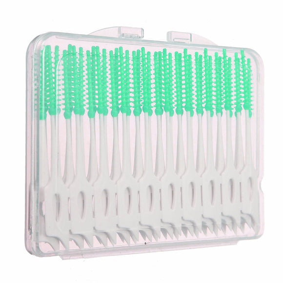 40pcs Interdental Between Teeth Floss Brush Elastic Massage Gum Toothpick
