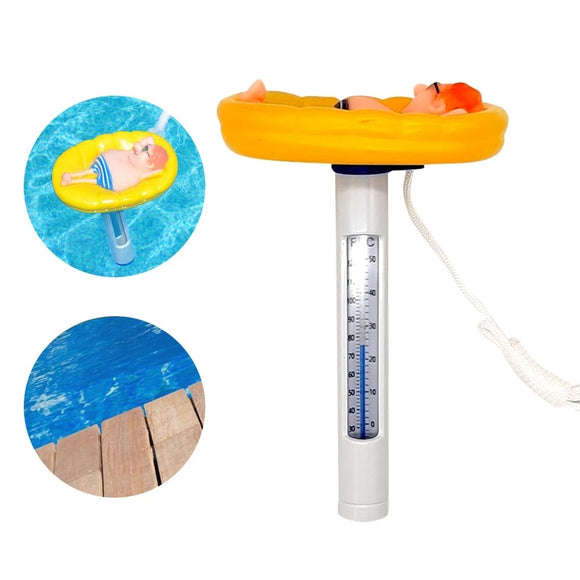 Floating Pool Thermometer / Accurate Temperature Readings Cartoon Swimming Pool Water Thermometer with String
