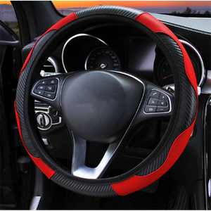 38CM Car Carbon Fiber Leather Steering Wheel Cover 15 Auto Anti-slip Universal"