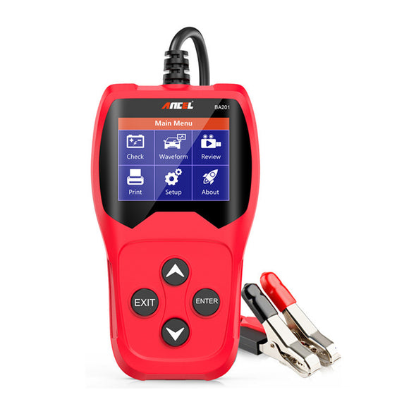 Ancel BA201 Car Battery Tester 12V Analyzer 100 to 2000CCA Cranking Charging Circut Tester Diagnostic Tool Red Version