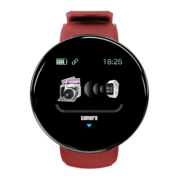 Bakeey D18 Heart Rate Blood Pressure O2 Monitor Real-time Informations Push Ultra-light USB Direct-charging Smart Watch