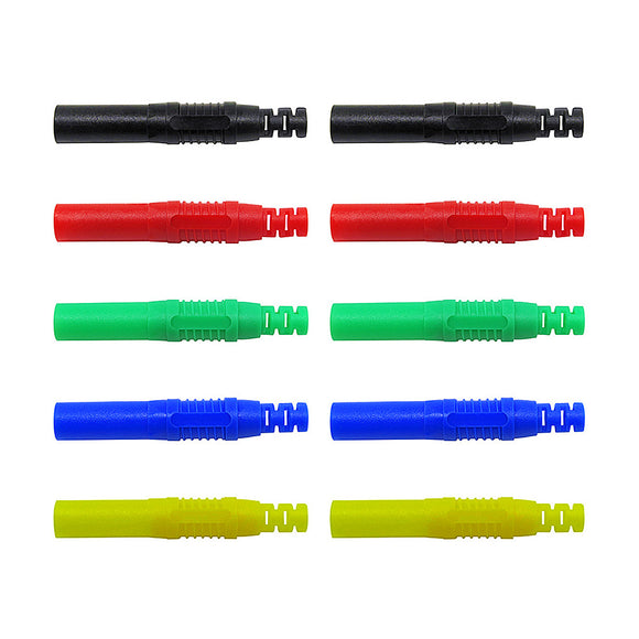 10Pcs P3013 4mm Safety Shrouded Banana Plug Solder In line DIY Assembly Test Leads Connectors