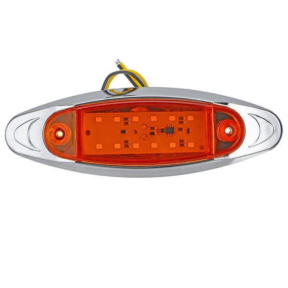6Pcs Yellow 24V LED Side Marker Light Flash Strobe Emergency Warning Lamp For Boat Car Truck Trailer