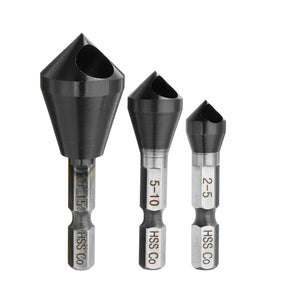 Drillpro HRC89 TiAlN Countersink Drill Bit M35 Cobalt Deburring Chamfer Drill Bit 2-5/5-10/10-15mm