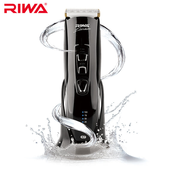 RIWA X7 Waterproof Electric Hair Clipper Rechargeable Beard Trimmer Hair Cutting Shaving Machine Titanium Ceramic Blade