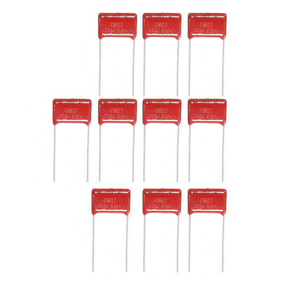 10pcs 630V224J 0.22UF Pitch 15mm 224 630V 220nf CBB Polypropylene Film Capacitor