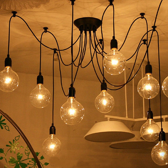 12 Head Industrial Vintage Edison Chandelier Pendant Ceiling Lamp Fixture