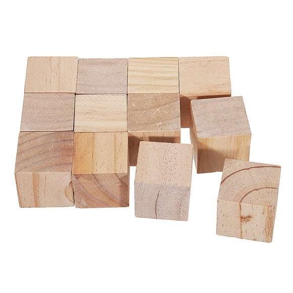 3cm 4cm Pine Wood Square Block Natural Soild Wooden Cube Crafts DIY Puzzle Making Woodworking