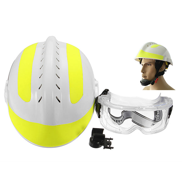 300*240mm Rescue Helmet Fire Fighter + Protective Glasses Safety Protector Helmet