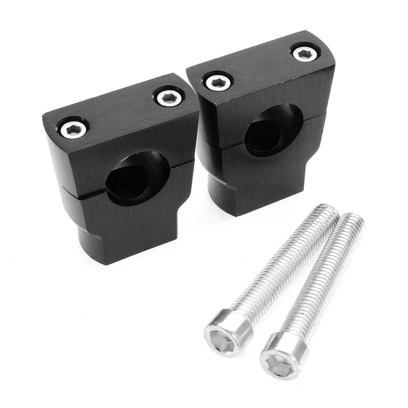 Pair 7/8 inch 22mm Motorcycle CNC Universal Alumium Handlebar Riser Clamp Taper Silver/Black