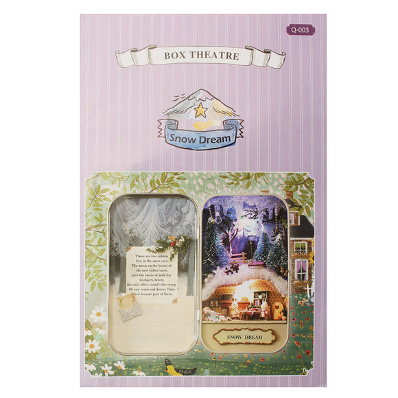DIY Dollhouse Miniature 3D Doll House Kit Box Theatre Handcraft Gift Snow Dream