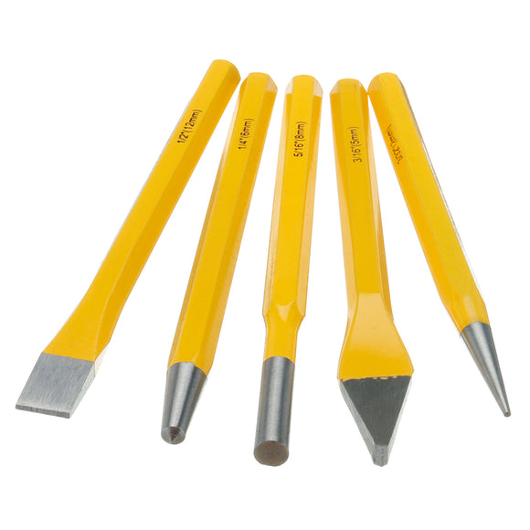 5Pcs Chisel and Punch Set Gunsmith Drift Pins Woodworking Carving Tools Kit Wood Carving Chisel Set