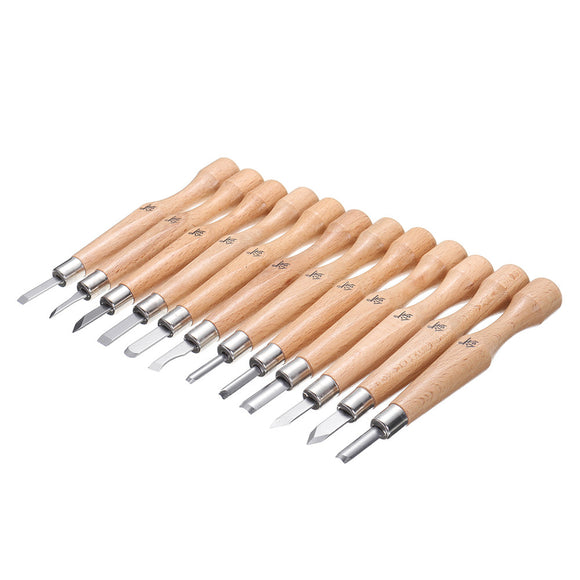 12pcs SK7 Carbon Steel Woodworking Wood Carving Tool with Protective Cover