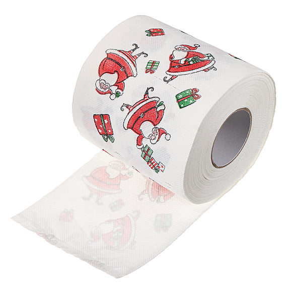 Santa Claus Printed Merry Christmas Toilet Paper Tissue Table Room Decor Ornament Crafts Decorations