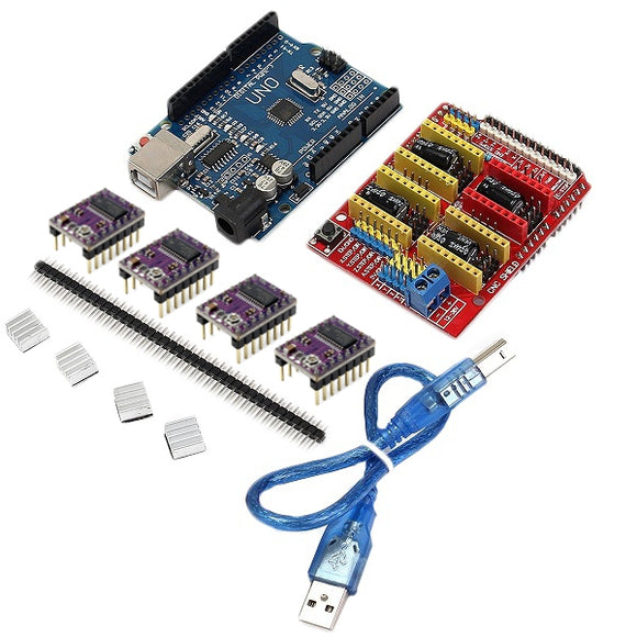 Geekcreit CNC Shield + UNO R3 Board + 4 X DRV8825 Driver Kit For Arduino 3D Printer