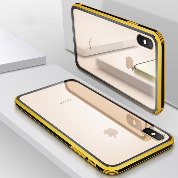 Bakeey Plating Clear Scratch Resistant Tempered Glass Protective Case For iPhone XS Max