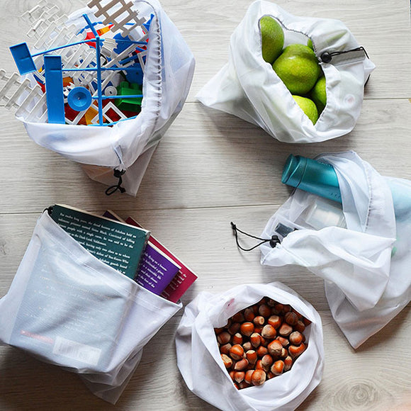 KCASA KC-FB03 3pcs Reusable Produce Bags Travel Shopping Washable Mesh Storage Bags