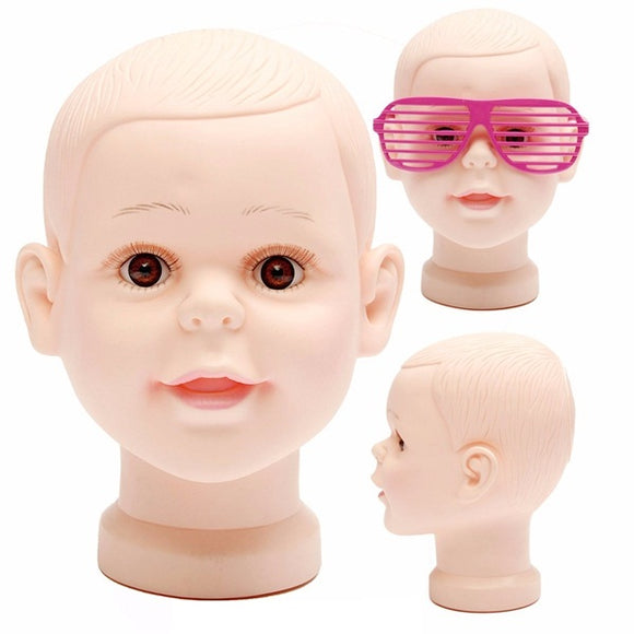 Children Kid Mannequins Manikin Head Wig Hair Hat Cap Glasses Display PVC Mannequin Model
