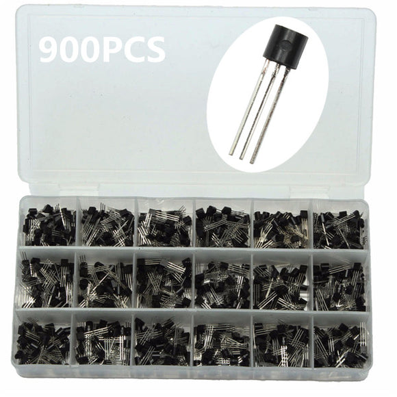 18 Value 900pcs Bipolar Triode Transistor TO-92 A1015-2N5551 Box Kit