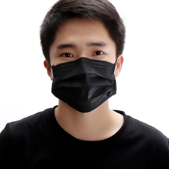 50pcs Disposable Activated Carbon Face Mask 4 Layer Doctor Masks Black Color Anti Dust Virus PM2.5