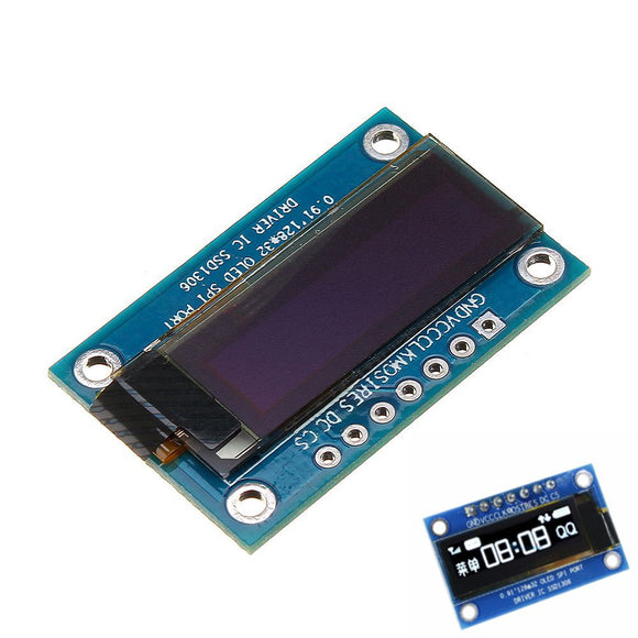 0.91 Inch 128x32 SPI Port OLED LCD Display Screen Module SSD1306 Driver IC DC 3.3V-5V For Arduino