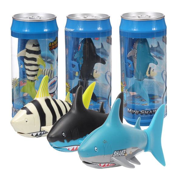 USB Rechargeable Mini Remote Control Shark Electric Diving Shark Toys Gift with Cola Can