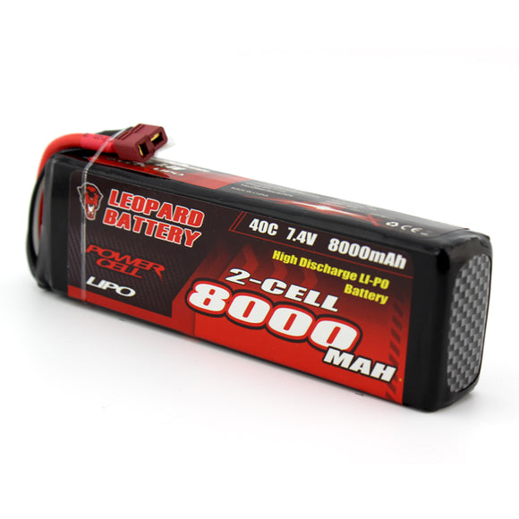LEOPARD Power 7.4V 8000mAh 40C 2S TRX Plug Lipo Battery for TRAXXAS SUMMIT RC Car