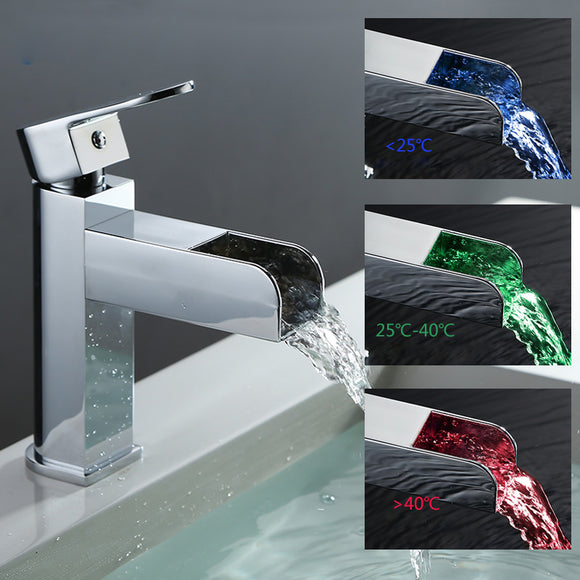 GAPPO GLD3919 Temperature LED Light Single Handle Single Hole Hot and Cold Water Sink Faucet