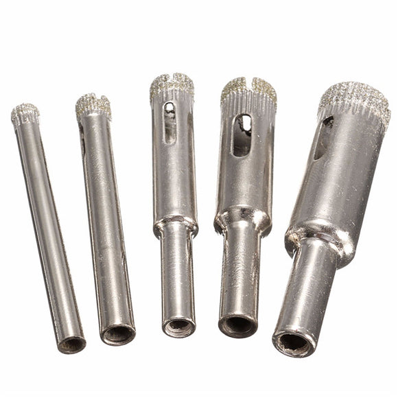 5pcs Diamond Hole Saw Drill Bit Set 5/6/8/10/12mm Tile Ceramic Glass Porcelain Marble Hole Saw