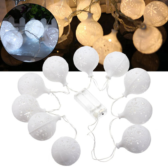 Battery Powered 1.2M 10LEDs Warm White Pure White Snowball Fairy String Light for Christmas Patio