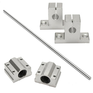 8x400mm Linear Rail Shaft with 2pcs Shaft Supports and 2pcs Linear Bearing Block