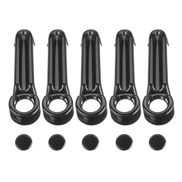 Carbon Fiber 4 Door + Tailgate Handle Covers Kit For Jeep Wrangler 2007-2018