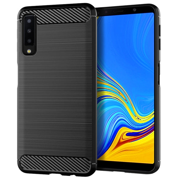 Mofi Protective Case For Samsung Galaxy A7 2018 Carbon Fiber Brushed Finish Fingerprint Resistant