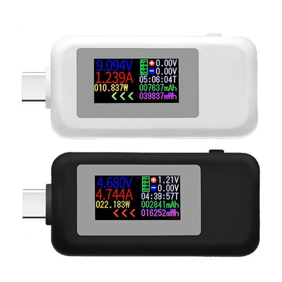 KEWEISI KWS-1902C Color Display USB Type-C Tester 0-5A Current 4-30V Voltage Digital Connector Power Bank Charger Socket Plug Tester