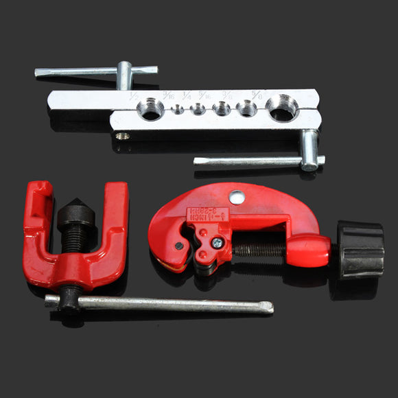 3pcs Flaring Tool Kit Tube Cutter Swaging Tool Refrigeration Tools