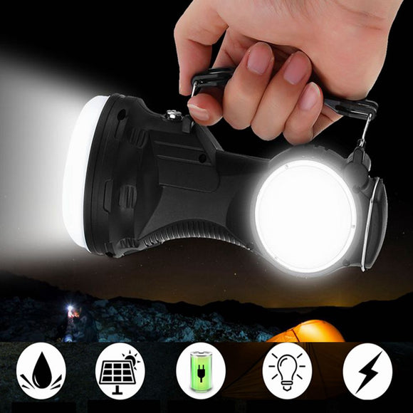 3W SMD2835 COB Waterproof Dimming Solar Flashlight Rechargeable Portable Camping Light  AC110-220V