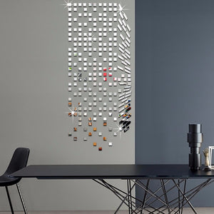 Mirror Mosaic Background Wall Stickers Home Decor DIY Creative Environmental Protection Wall Mirror