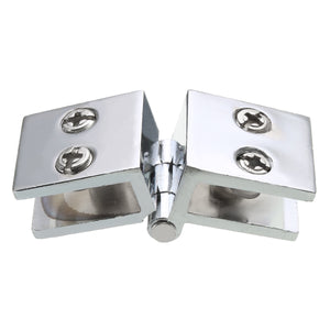 180 Degree Clamp Hinge Double Action for 5-8mm Glass Door Cupboard Cabinet