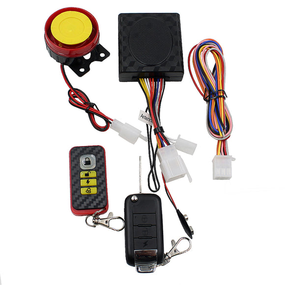 12V 128DB SIngle Way Remote Engine One-button Starter Motorcycle Scooter Security Alarm System Anti-theft