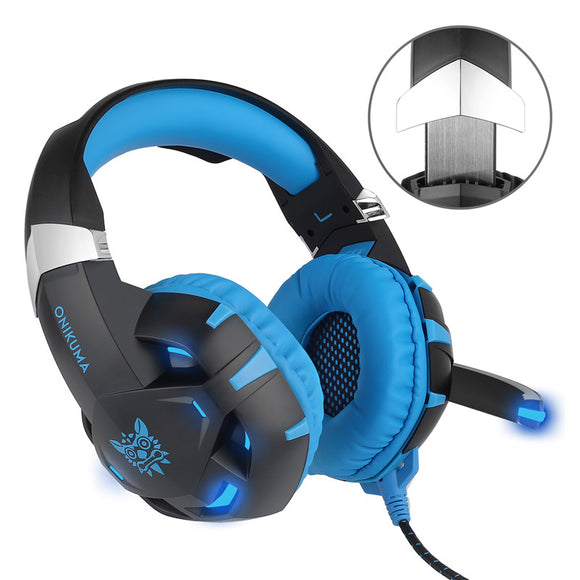 K2 3.5mm Gaming LED Light Headphone USB 7.1 Stereo Surround Sound Computer Headset Headband with Mic