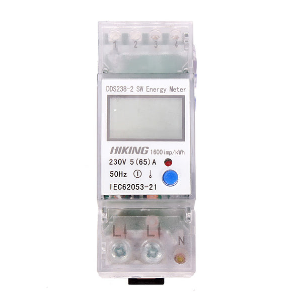 5(65)A 230V 50HZ Single Phase Din Rail KWH Watt Hour Energy Meter