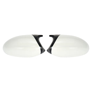 1 Pair Rear View Mirror Cover Cap M3 Style Glossy White For BMW E90 E91 E92 E93