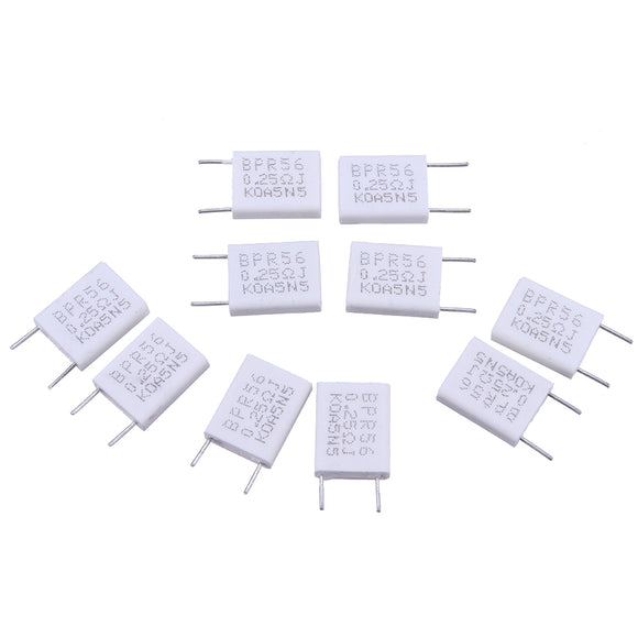 10pcs BPR56 5W 0.25R 0.25 Ohm 5w Non-inductive Ceramic Cement Resistor Wirewound Resistance