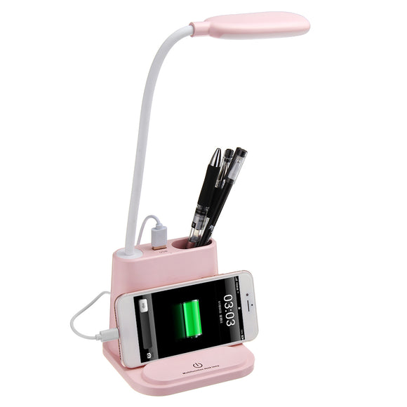 3 In 1 Desktop LED Lamp+USB Cooling Fan+Power Bank Phone Charger Phone Holder For Smart Phone