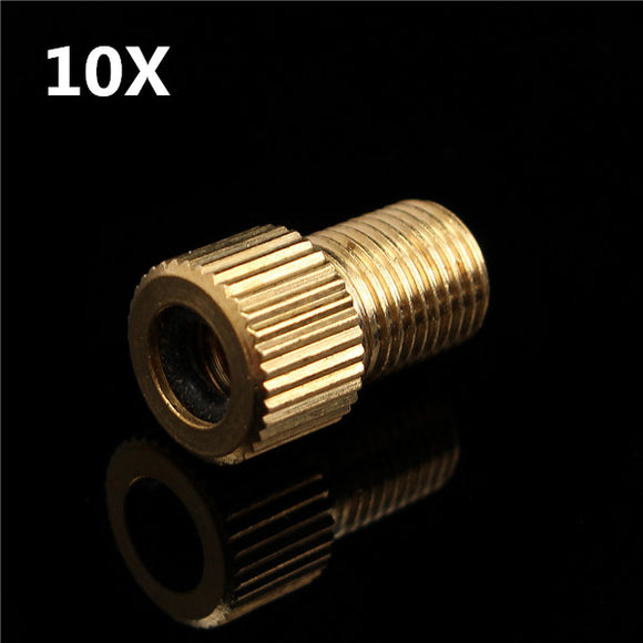 10Pcs Solid Brass Valve Adapter Converter Presta to Schrader Bike Pump Tube