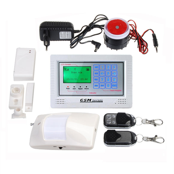 433MHz LCD Touch Keypad Wireless Wired GSM Home Security Alarm System